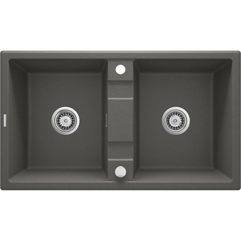 deante 2 Becken Granitspüle ERIDAN ohne Abtropffläch anthrazit metallic