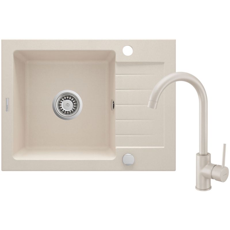 deante Granitspülen-Set ZORBA mit Armatur beige