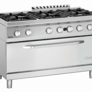 Bartscher 6 Flammen Gasherd GB1050 mit großem Gasbackofen, Breite 1200mm, Tiefe 700mm Bartscher 6 Flammen Gasherd GB1050 mit großem Gasbackofen, Breite 1200mm, Tiefe 700mm