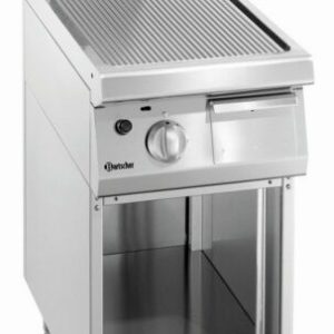 Gas-Griddleplatte mit Stahlplatte gerillt, offener Unterbau, B 400 x T 700mm Gas-Griddleplatte mit Stahlplatte gerillt, offener Unterbau, B 400 x T 700mm