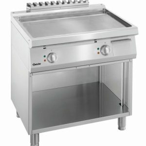 Elektro-Griddleplatte mit Stahlplatte glatt, offener Unterbau, B 800 x T 700mm Elektro-Griddleplatte mit Stahlplatte glatt, offener Unterbau, B 800 x T 700mm