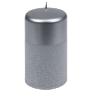 Stumpenkerze Cristallo 120 mm silber