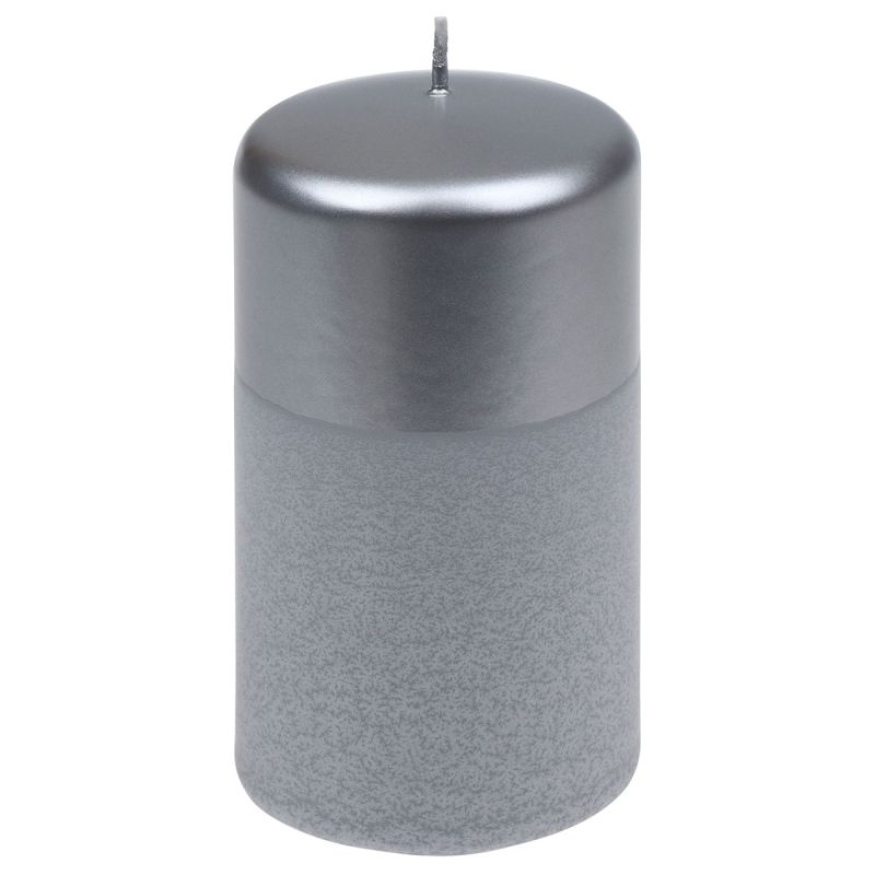 Stumpenkerze Cristallo 120 mm silber