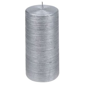 Stumpenkerze Glory 150 mm silber