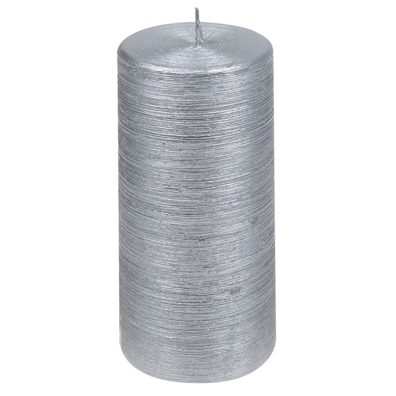 Stumpenkerze Glory 150 mm silber