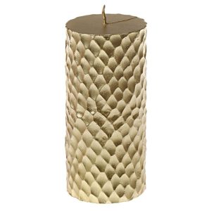 Stumpenkerze Milano 130 mm gold