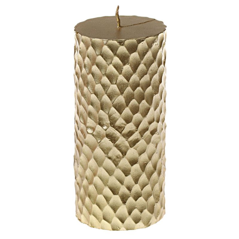 Stumpenkerze Milano 130 mm gold