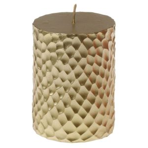 Stumpenkerze Milano 100 mm gold