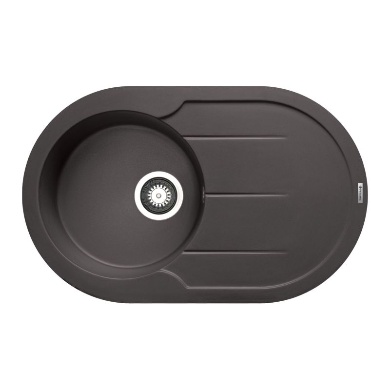 Pyramis Einbauspuele ALAZIA ROUND 78 x 49 cm 1B 1D Carbon