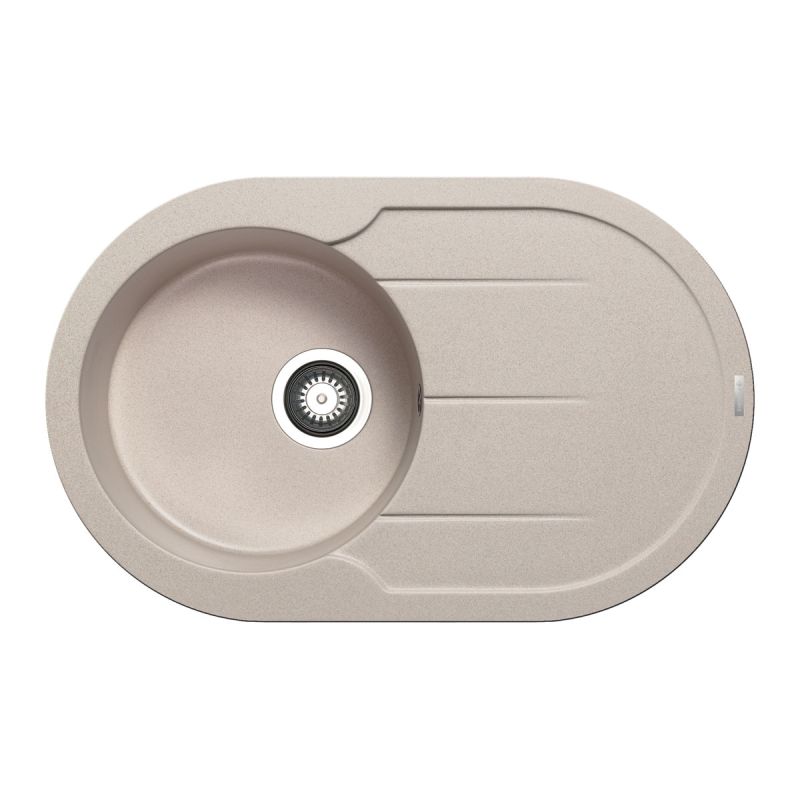 Pyramis Einbauspuele ALAZIA ROUND 78 x 49 cm 1B 1D Granit beige