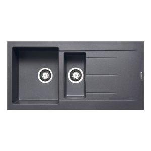 Pyramis Einbauspuele ALAZIA 100 x 50 cm 1 1/2B 1D Iron Grey Pyramis Einbauspuele ALAZIA 100 x 50 cm 1 1/2B 1D Iron Grey