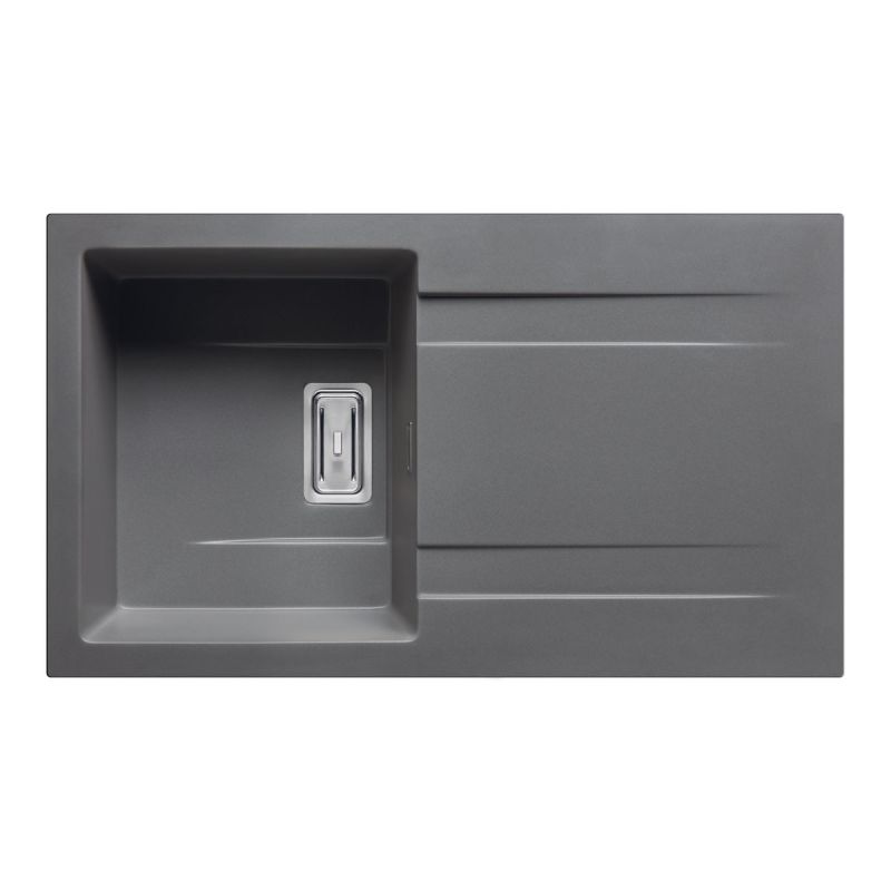 Pyramis Einbauspuele Kartesio 86 x 50 cm 1B 1D Granit Iron grey