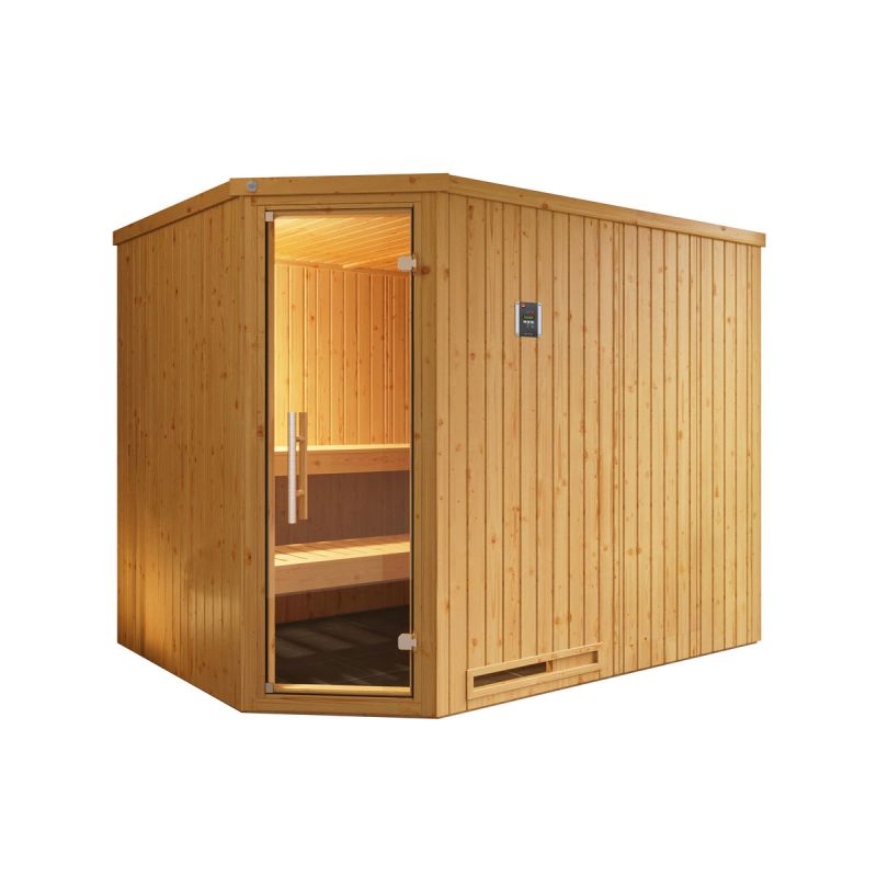 Weka  Elementsauna Varberg Größe 3 Sparset 7,5 kW Bio S Glastuer und Fenster