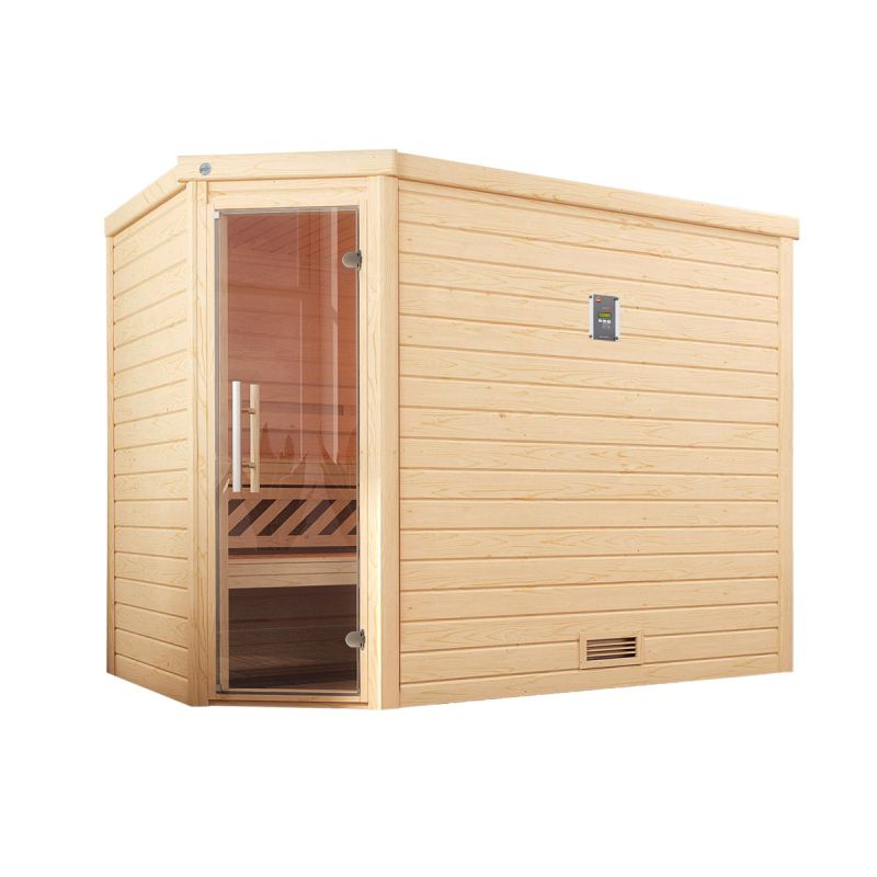 Weka  Premium Massivholz-Sauna Turku Größe 3 Sparset 7,5 kW OS Massivholztuer