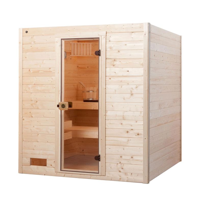 Weka  Massivholz-Sauna Valida Größe 1 Sparset 4,5 kW Bio S Glastuer