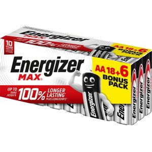 Energizer AA-Batterie Alkaline Max Bonus-Pack 18+6 Stk. Energizer AA-Batterie Alkaline Max Bonus-Pack 18+6 Stk.