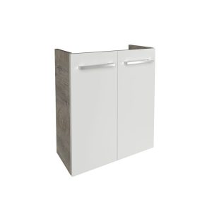 Fackelmann Gäste-WC Waschtischunterschrank SBC 520 x 600 x 243 mm NatureOak/Weiß Fackelmann Gäste-WC Waschtischunterschrank SBC 520 x 600 x 243 mm NatureOak/Weiß