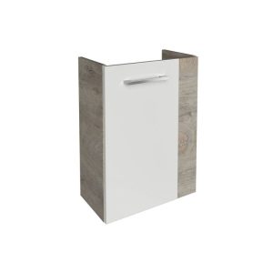 Fackelmann Gäste-WC Waschtischunterschrank links SBC 440 x 600 x 243 mm NatureOak/Weiß Fackelmann Gäste-WC Waschtischunterschrank links SBC 440 x 600 x 243 mm NatureOak/Weiß