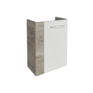 Fackelmann Gäste-WC Waschtischunterschrank rechts SBC 440 x 600 x 243 mm NatureOak/Weiß Fackelmann Gäste-WC Waschtischunterschrank rechts SBC 440 x 600 x 243 mm NatureOak/Weiß