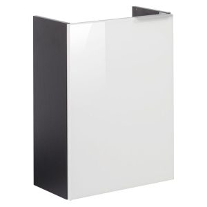 Fackelmann Gäste-WC Waschtischunterschrank links SBC 440 x 600 x 243 mm anthrazit/lackiertes Glas Weiß Fackelmann Gäste-WC Waschtischunterschrank links SBC 440 x 600 x 243 mm anthrazit/lackiertes Glas Weiß