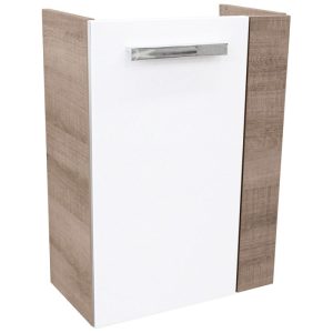 Fackelmann Gäste-WC Waschtischunterschrank links SBC 440 x 600 x 243 mm Graueiche/Weiß Fackelmann Gäste-WC Waschtischunterschrank links SBC 440 x 600 x 243 mm Graueiche/Weiß