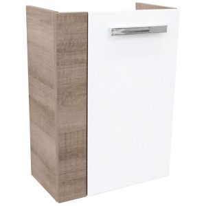 Fackelmann Gäste-WC Waschtischunterschrank rechts SBC 440 x 600 x 243 mm Graueiche/Weiß Fackelmann Gäste-WC Waschtischunterschrank rechts SBC 440 x 600 x 243 mm Graueiche/Weiß