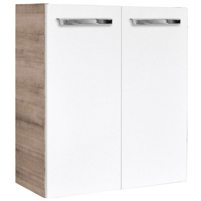 Fackelmann Gäste-WC Waschtischunterschrank SBC 520 x 600 x 243 mm Graueiche/Weiß