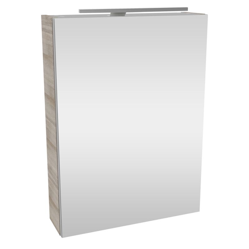 Fackelmann Gäste-WC Spiegelschrank links SBC 500 x 680 x 153 mm GrauEiche