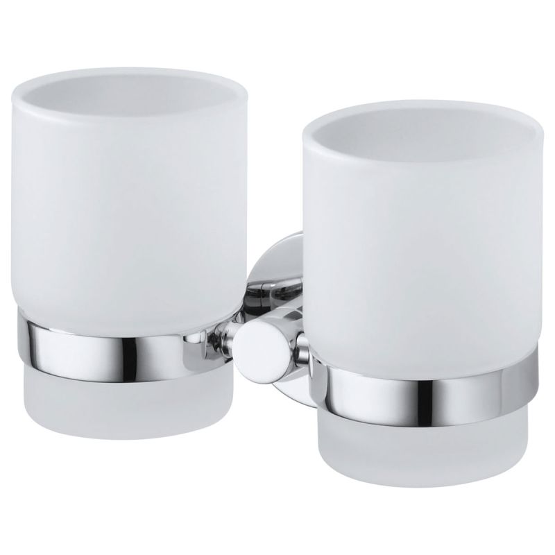 Haceka Kosmos Becherhalter doppelt Glas Chrom