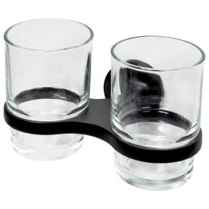 Haceka Aspen Becherhalter doppelt Glas schwarz Haceka Aspen Becherhalter doppelt Glas schwarz