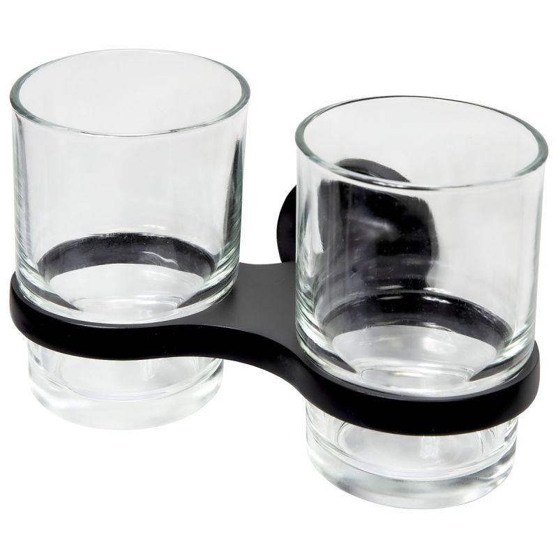 Haceka Aspen Becherhalter doppelt Glas schwarz