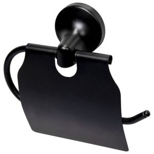 Haceka Aspen Toilettenpapierhalter mit Deckel schwarz Haceka Aspen Toilettenpapierhalter mit Deckel schwarz