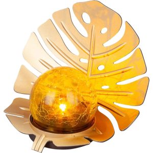 Flector Solar-Dekoleuchte Golden Monstera inkl Glaskugel in Bruchoptik gold Flector Solar-Dekoleuchte Golden Monstera inkl Glaskugel in Bruchoptik gold