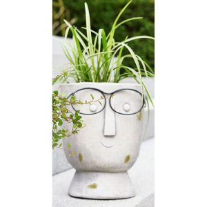 Pflanztopf Smile grau matt Magnesia D22xH28 cm