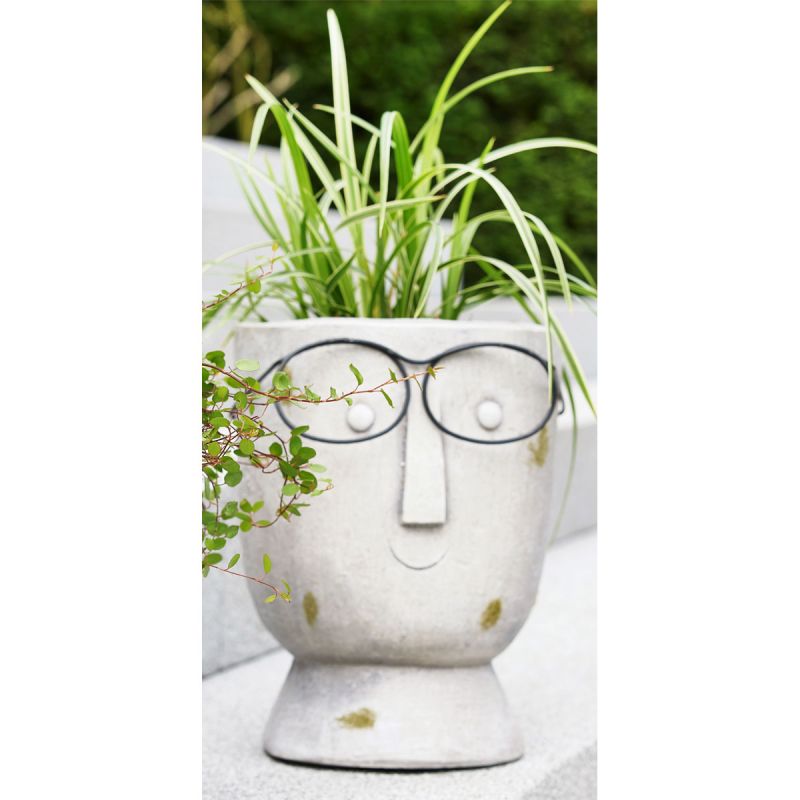 Pflanztopf Smile grau matt Magnesia D22xH28 cm