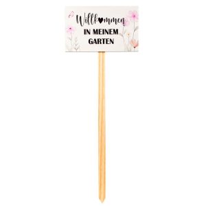 Gartenstecker Willkommen