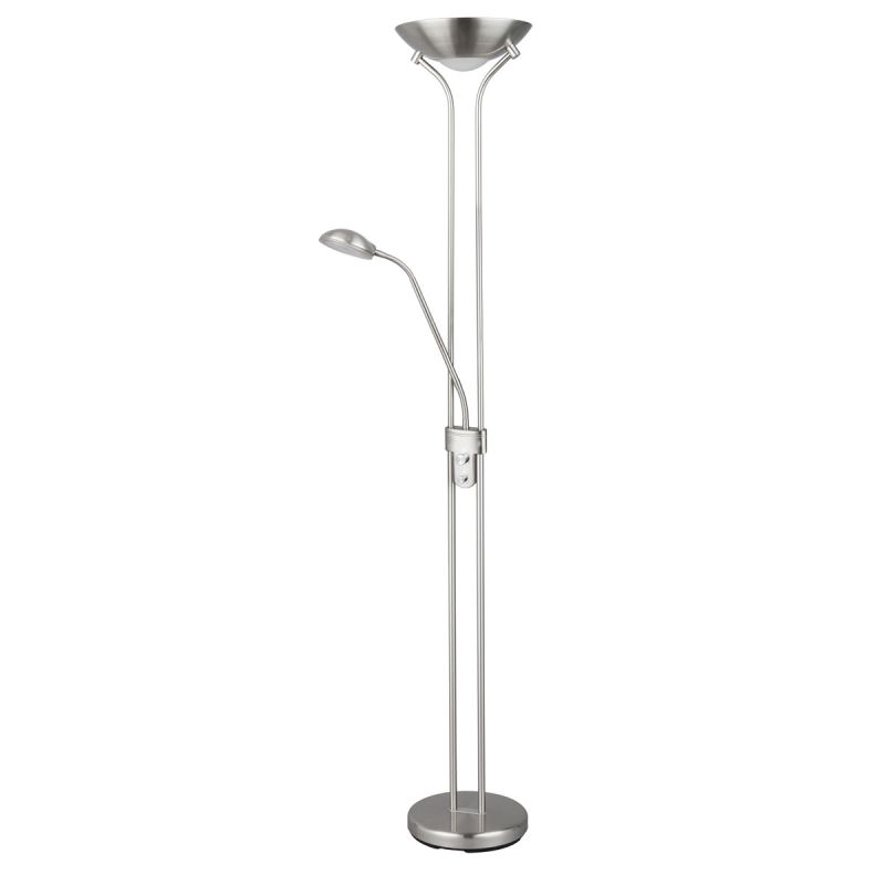 Flector LED- Deckenfluter Lagos m. Leseleuchte H180cm 20W+5W warmweiss, dimmbar, Metall