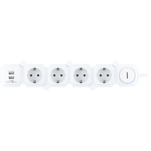 Schwaiger Steckdosenleiste mit USB weiß Schwaiger Steckdosenleiste mit USB weiß