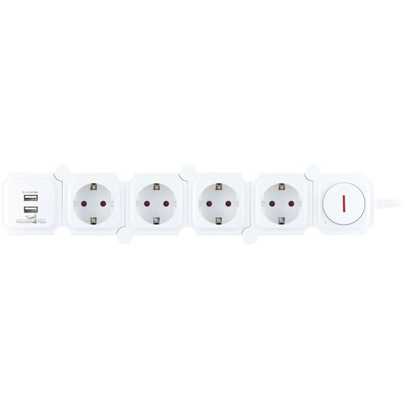 Schwaiger Steckdosenleiste mit USB weiß
