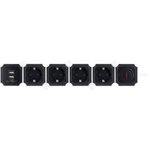 Schwaiger Steckdosenleiste mit USB schwarz Schwaiger Steckdosenleiste mit USB schwarz