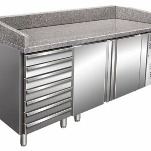 SARO Pizzatisch PZ2610TN, 2 Türen, 7 Schubladen , Breite 2025mm SARO Pizzatisch PZ2610TN, 2 Türen, 7 Schubladen , Breite 2025mm