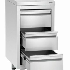 Bartscher Schubladenschrank 700S3A, 3 Schubladen, Aufkantung Bartscher Schubladenschrank 700S3A, 3 Schubladen, Aufkantung