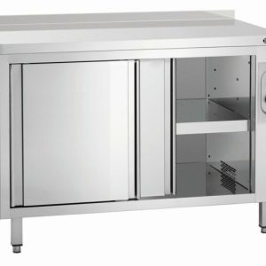 Wärmeschrank mit Schiebetüren und Zwischenboden, B1200mm, mit Aufkantung Wärmeschrank mit Schiebetüren und Zwischenboden, B1200mm, mit Aufkantung