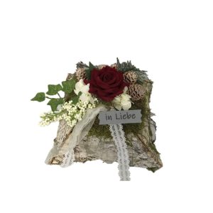 Plantiflor Allerheiligengesteck Rindenkissen rot Plantiflor Allerheiligengesteck Rindenkissen rot