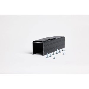 Hibitaro Winkel zur Wandmontage für Bodensysteme 2er Set für 1-läufige Schiene Schwarz Rau Hibitaro Winkel zur Wandmontage für Bodensysteme 2er Set für 1-läufige Schiene Schwarz Rau