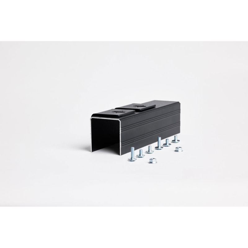 Hibitaro Winkel zur Wandmontage für Bodensysteme 2er Set für 1-läufige Schiene Schwarz Rau