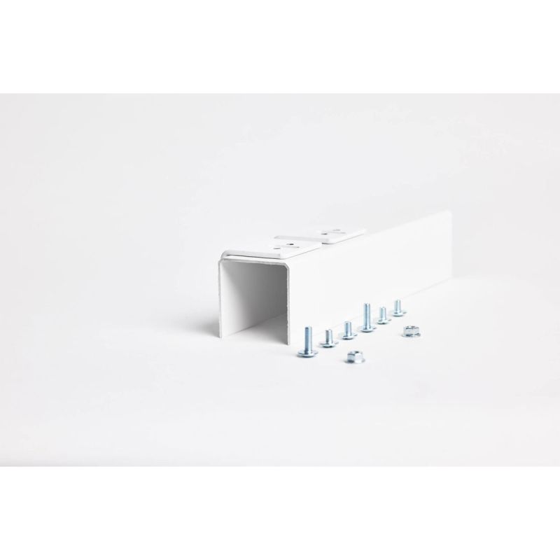Hibitaro Winkel zur Wandmontage für Bodensysteme 2er Set für 1-läufige Schiene Weiß Matt