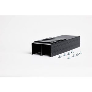 Hibitaro Winkel zur Wandmontage für Bodensysteme 2er Set für 2-läufige Schiene Schwarz Rau Hibitaro Winkel zur Wandmontage für Bodensysteme 2er Set für 2-läufige Schiene Schwarz Rau