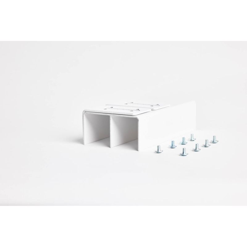 Hibitaro Winkel zur Wandmontage für Bodensysteme 2er Set für 2-läufige Schiene Weiß Matt
