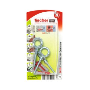 Fischer Dübel DuoPower 6 x 30 mm mit Ösenhaken 4 Stück Fischer Dübel DuoPower 6 x 30 mm mit Ösenhaken 4 Stück